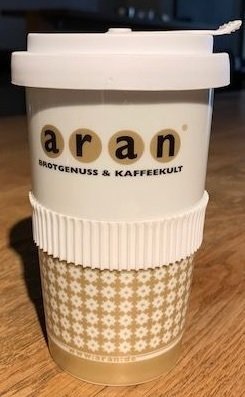 aran Porzellan-Kaffeebecher To Go weiß